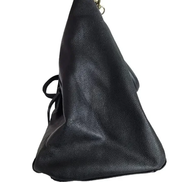 Steve Madden Medium Sized Black Purse Yellow Trim Zipper Details - Picture 6 of 11